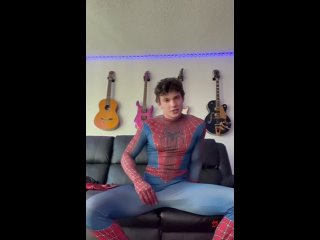 wearing my spider-man costume and jerking off – cj clark (cjclarkofficial)